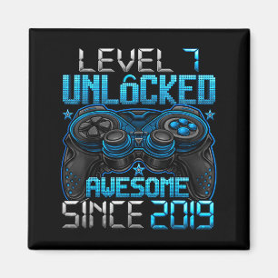 Level 7 Unlocked 7 Year Old For Boys 7th Birthday Magnet