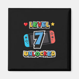 Level 7 Unlocked 7th Birthday Kids Video Game 7 Ye Magnet