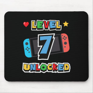 Level 7 Unlocked 7th Birthday Kids Video Game 7 Ye Mouse Pad