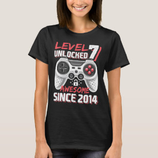Level 7 Unlocked Awesome 2014 Video Game 7th Birth T-Shirt