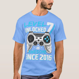 Level 7 Unlocked Awesome 2016 Video Game 7th Birth T-Shirt