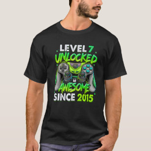 Level 7 Unlocked Awesome Since 2015 7Th Birthday G T-Shirt