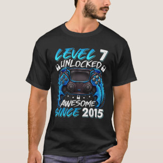 Level 7 Unlocked Awesome Since 2015 7th Birthday G T-Shirt