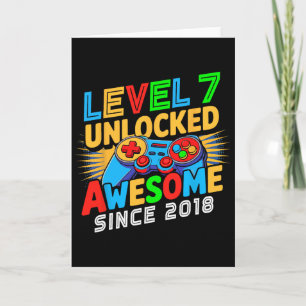 Level 7 Unlocked Awesome Since 7th Birthday Gamer Card