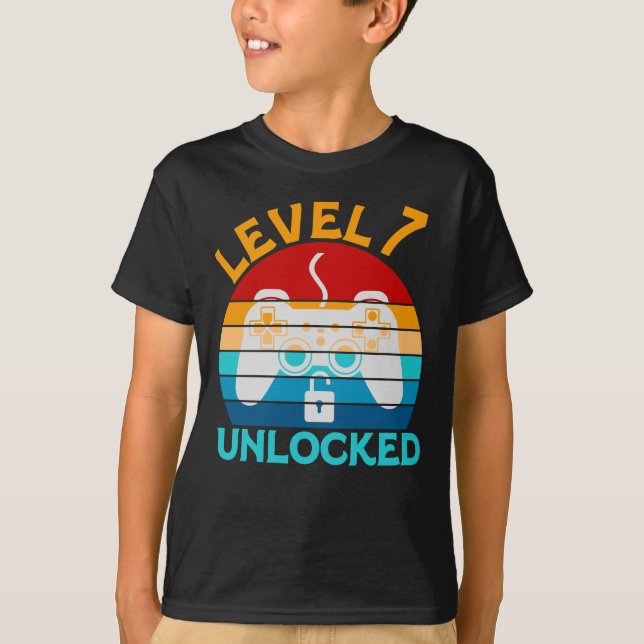 Level 7 Unlocked Birthday T-Shirt (Front)