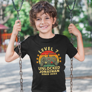 Level 7 Unlocked Gamer Boy Birthday 7 T-Shirt