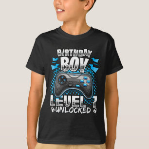 Level 7 Unlocked Video Game 7th Birthday Gamer Gif T-Shirt