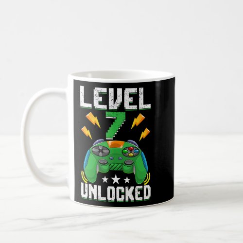 Level 7 Unlocked Video Gamer 7th Birthday 7 Year O Coffee Mug