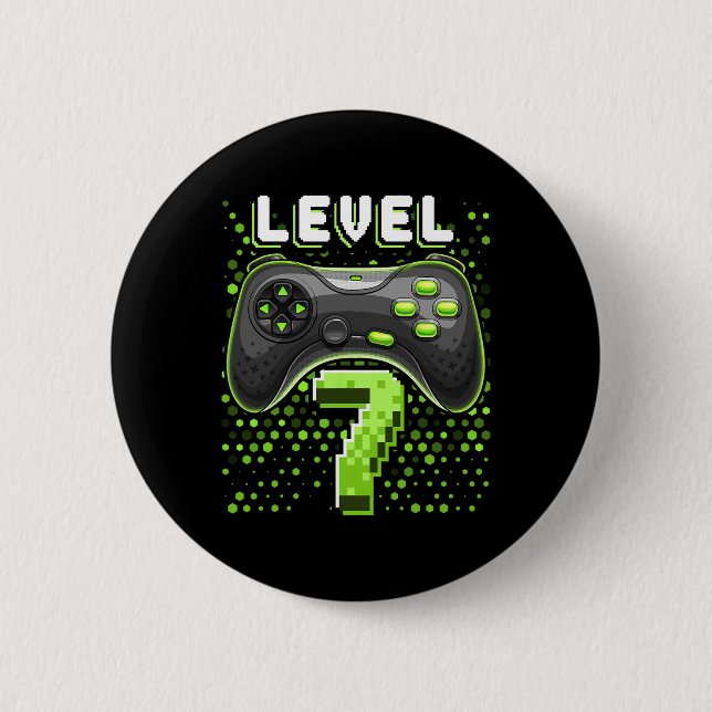Level 7 Video Game Controller 7th Birthday Gamer G Button (Front)