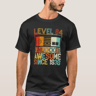 Level 84 Unlocked Awesome Since 1938 84Th Birthday T-Shirt
