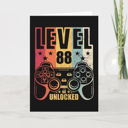 Level 88 Unlocked Gaming Birthday Gamer Card