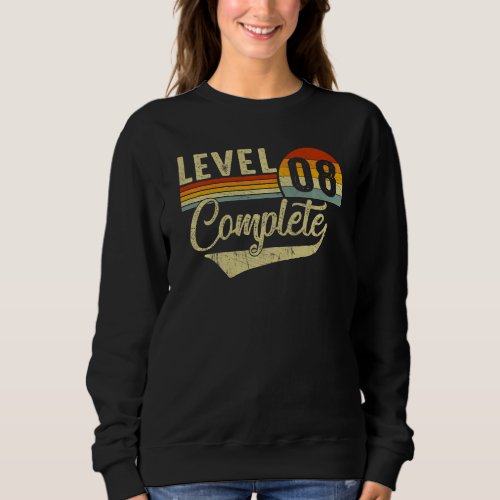 Level 8 Complete Retro Video Gamers Couple 8th Ann Sweatshirt