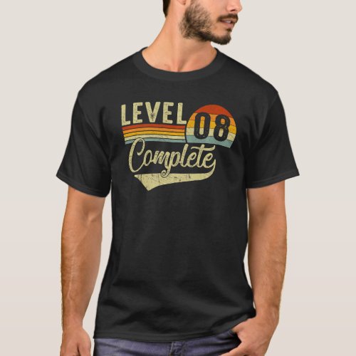 Level 8 Complete Retro Video Gamers Couple 8th Ann T_Shirt