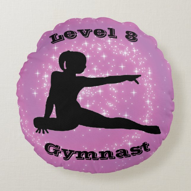 Level 8 Gymnast Round Pillow (Front)