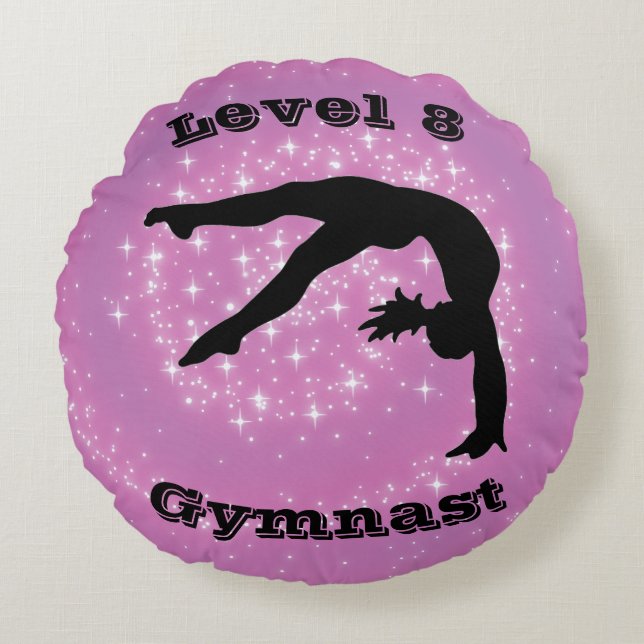 Level 8 Gymnast Round Pillow (Front)