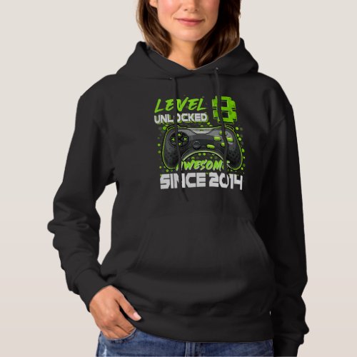 Level 8 Unlocked Awesome Since 2014 8th Birthday B Hoodie