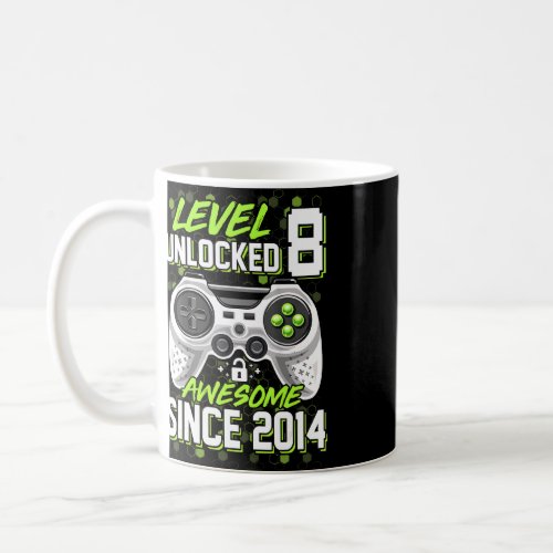 Level 8 Unlocked Awesome Since 2014 8th Birthday G Coffee Mug