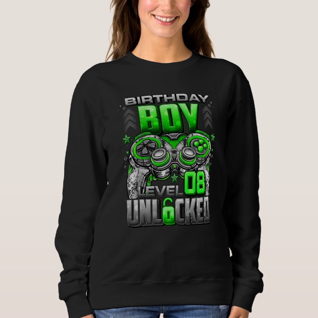 Level 8 Unlocked Awesome Since 2014 8th Birthday G Sweatshirt (Front)