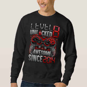 Level 8 Unlocked Awesome Since 2014 8th Birthday Sweatshirt