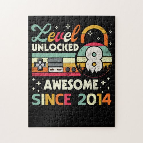 Level 8 Unlocked Awesome Since 2014 Video Game Jigsaw Puzzle