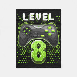 Level 8 Video Game Controller 8th Birthday Gamer G Fleece Blanket