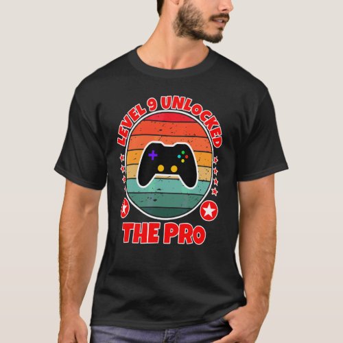 Level 9 Birthday Gaming 9 Years Quote Saying Kids  T_Shirt
