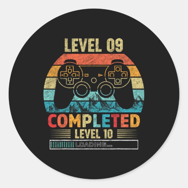 Level 9 Completed Level 10 Loading 9th Birthday Vi Classic Round Sticker (Front)
