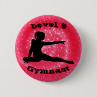 Level 9 Gymnast - Girls Gymnastics Button