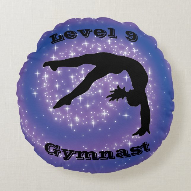 Level 9 Gymnast Round Pillow (Front)