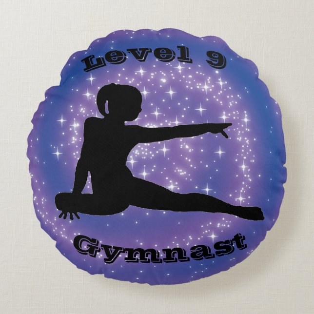 Level 9 Gymnast Round Pillow (Front)