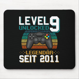 Level 9 Unlocked 9th Birthday 9 Year Old Boy Gifts Mouse Pad