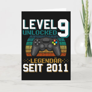 Level 9 Unlocked 9th Birthday 9 Year Old Video Gam Card