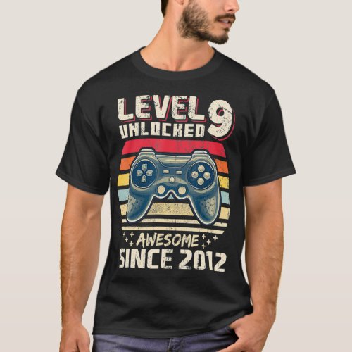 Level 9 Unlocked Awesome 2012 Video Game 9th Birth T_Shirt