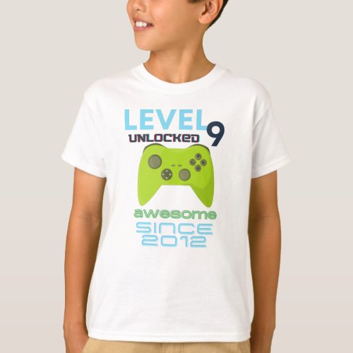 Level 9 Unlocked Awesome 2012 Video Gamer T_Shirt