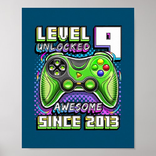 Level 9 Unlocked Awesome 2013 Video Game 9th Poster
