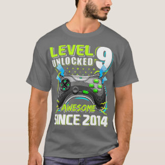 Level 9 Unlocked Awesome 2014 Video Game 9th Birth T-Shirt