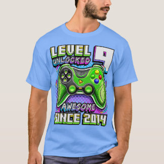 Level 9 Unlocked Awesome 2014 Video Game 9th Birth T-Shirt