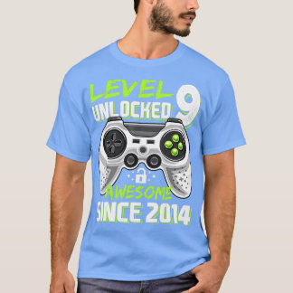 Level 9 Unlocked Awesome 2014 Video Game 9th Birth T-Shirt
