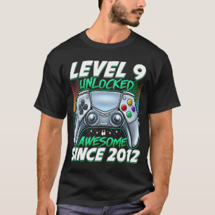 Level 9 Unlocked Awesome Since 2012 9th Birthday G T-Shirt