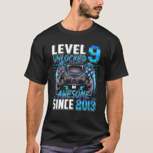 Level 9 Unlocked Awesome Since 2013 9th Birthday G T-Shirt