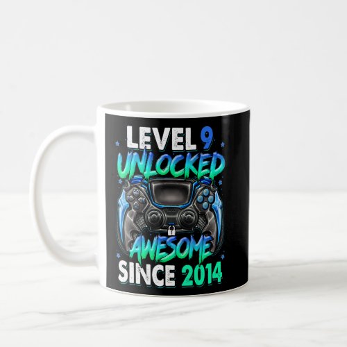 Level 9 Unlocked Awesome Since 2014 9th Birthday G Coffee Mug