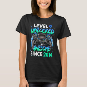 Level 9 Unlocked Awesome Since 2014 9th Birthday G T-Shirt