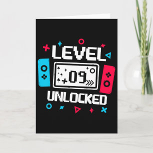 Level 9 Unlocked Gamer - 9th Birthday Gift Video G Card
