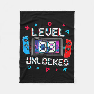 Level 9 Unlocked Gamer 9th Birthday Gift Video Gam Fleece Blanket