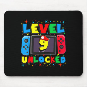 Level 9 Unlocked Gamer 9th Birthday Gift Video Gam Mouse Pad