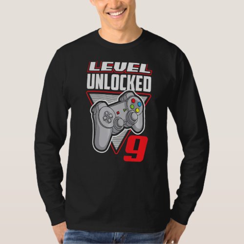 Level 9 Unlocked Gamer Gaming 9th Birthday T_Shirt