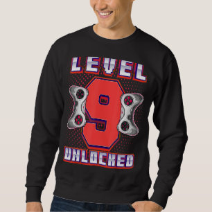 Level 9 Unlocked Video Game 9th Birthday Gamer  Bo Sweatshirt