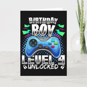 Level 9 Unlocked Video Game 9th Birthday Gamer Gif Card