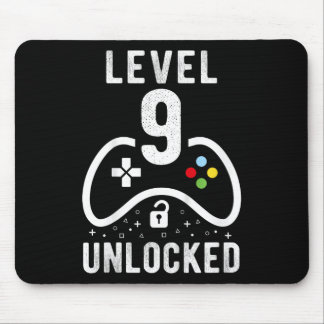 Level 9 Unlocked Video Game 9th Birthday Gift Mouse Pad