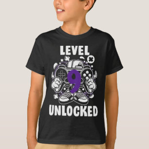 Level 9 Unlocked Video Gamer 9th Birthday Shirt Gi